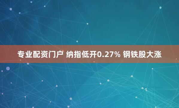 专业配资门户 纳指低开0.27% 钢铁股大涨